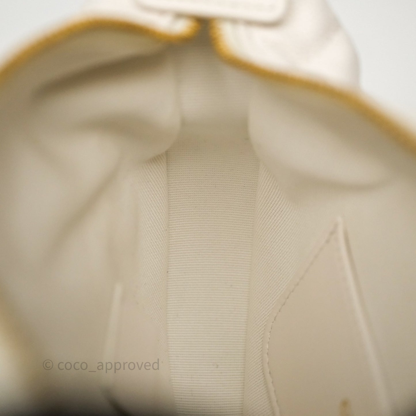 Chanel Quilted Polly Pocket Hobo Bag Caviar White Gold Hardware