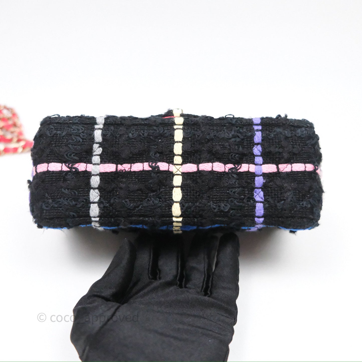 Chanel Mini Rectangular Flap Multicolor Tweed Gold Hardware