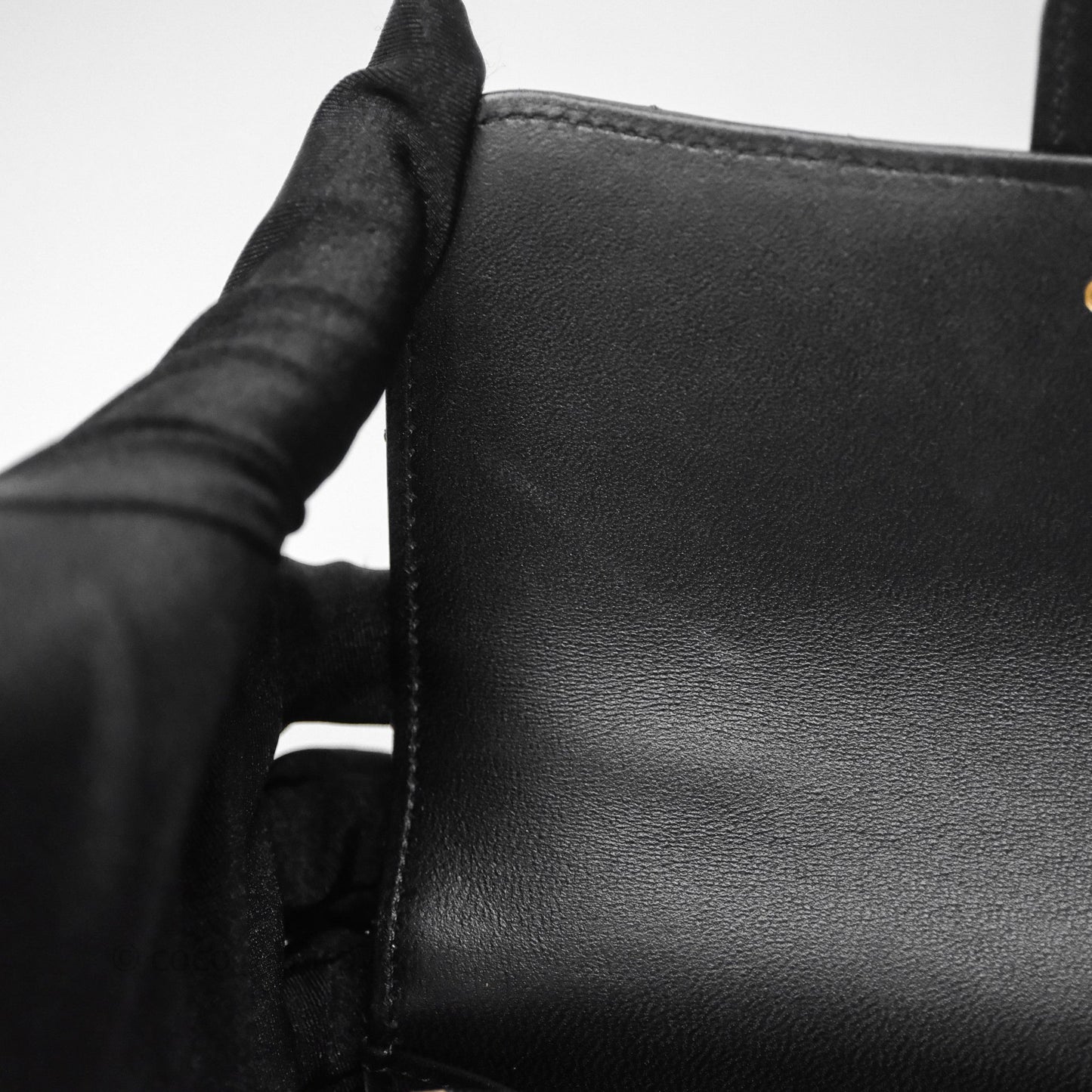 Chanel Top Handle Mini WOC Phone Holder Black Lambskin Gold Hardware
