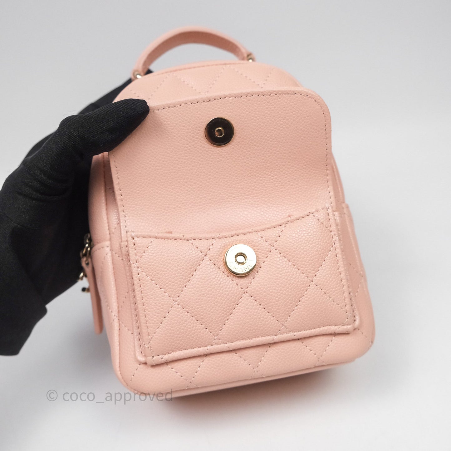 Chanel Classic Mini Backpack Pink Caviar Gold Hardware