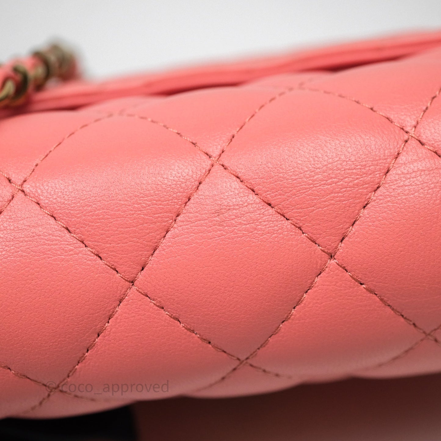 Chanel Mini Square Flap Quilted Pink Lambskin Gold Hardware