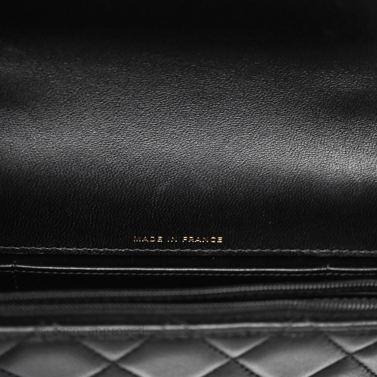 Chanel Top Handle Mini WOC Phone Holder Black Lambskin Gold Hardware