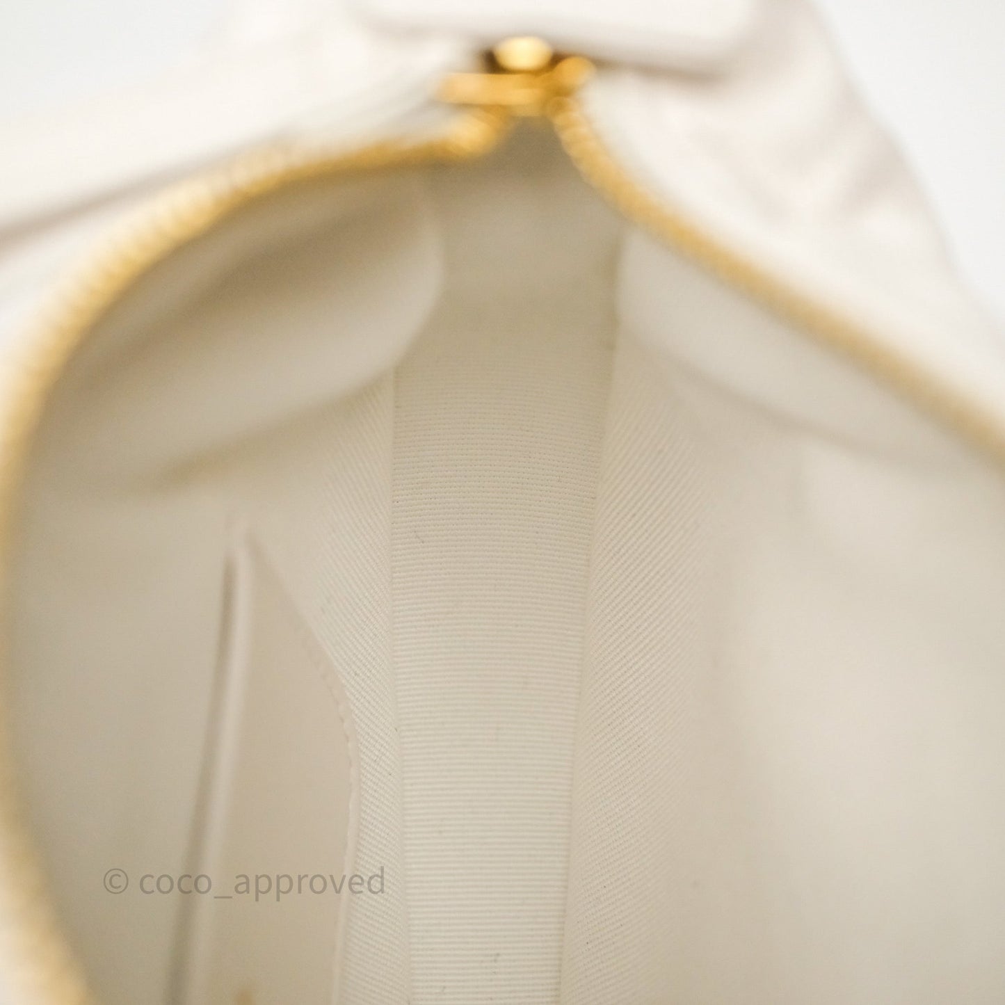 Chanel Quilted Polly Pocket Hobo Bag Caviar White Gold Hardware