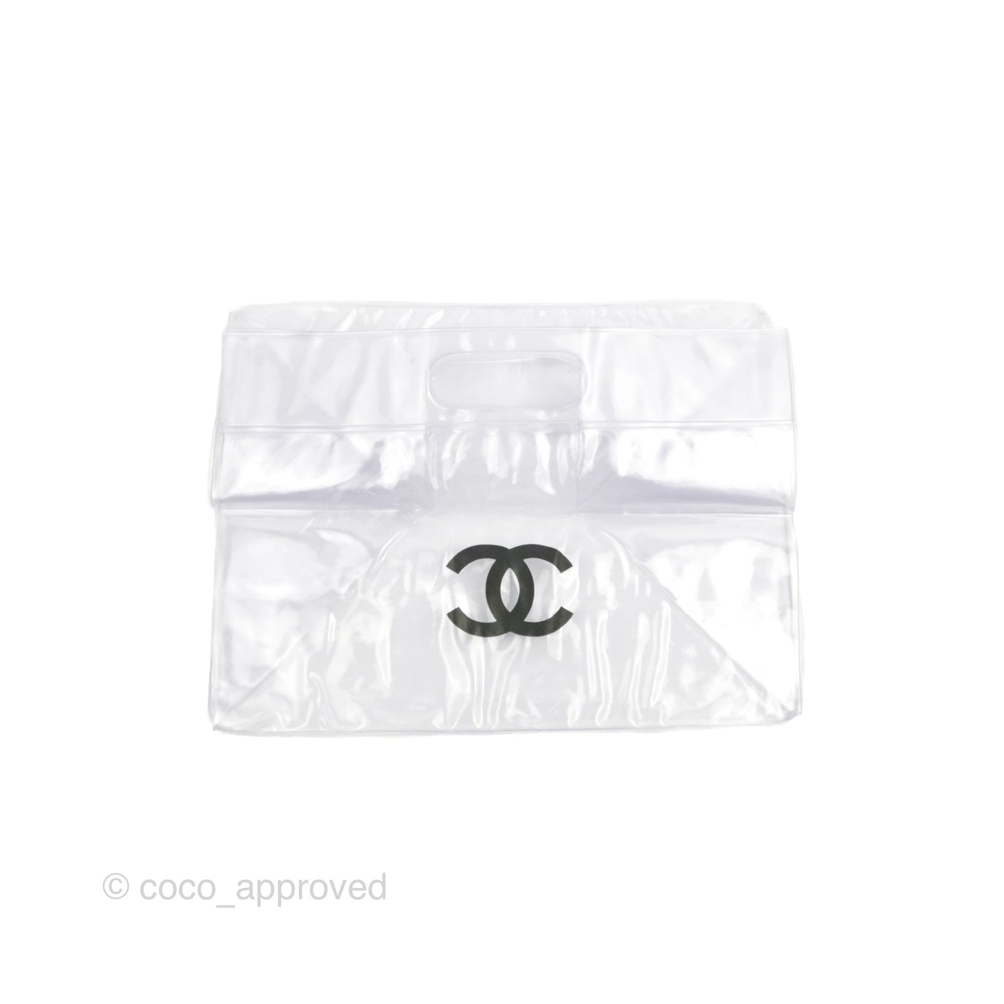 Chanel CC Logo PVC Slide Sandals Black Size 35.5