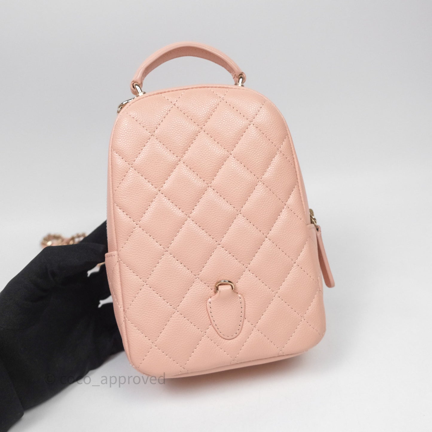 Chanel Classic Mini Backpack Pink Caviar Gold Hardware