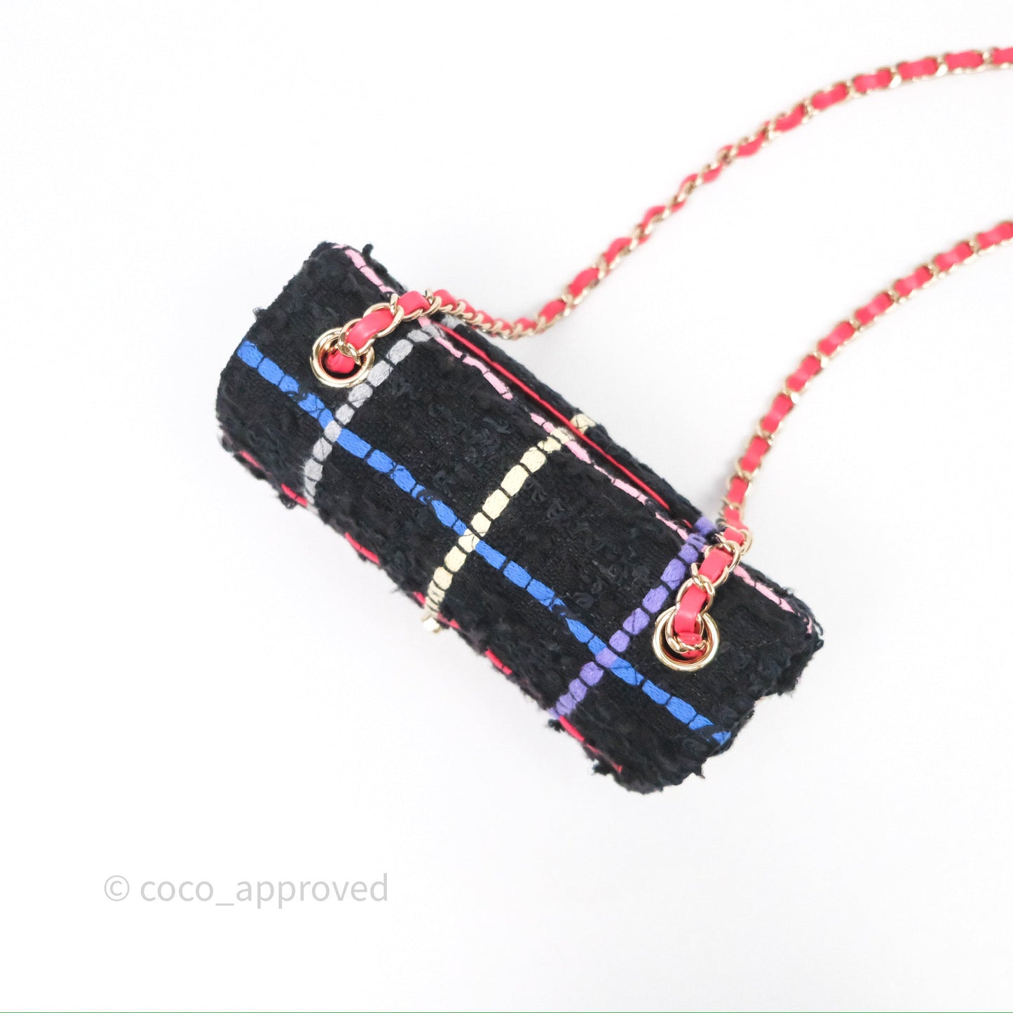 Chanel Mini Rectangular Flap Multicolor Tweed Gold Hardware