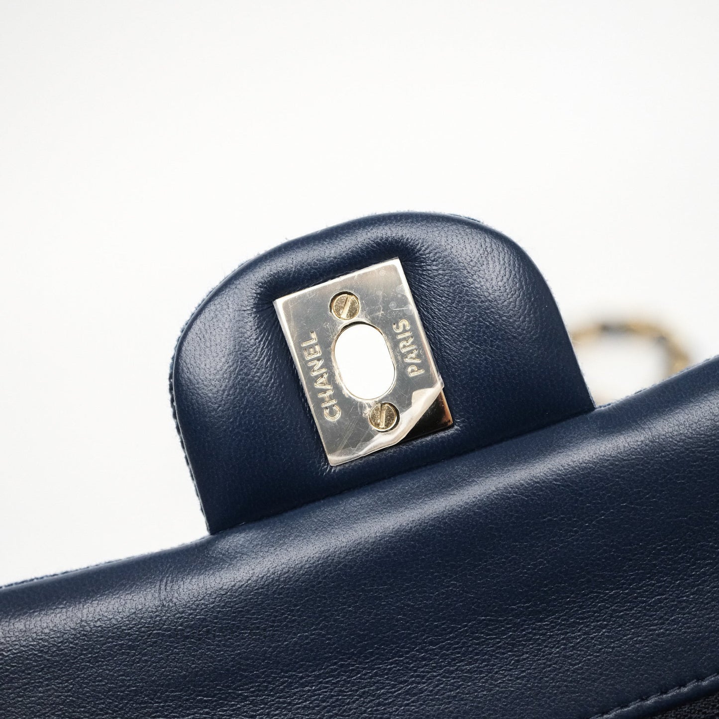 Chanel Small Classic Flap Quilted Blue Printed Denim Gold Hardware