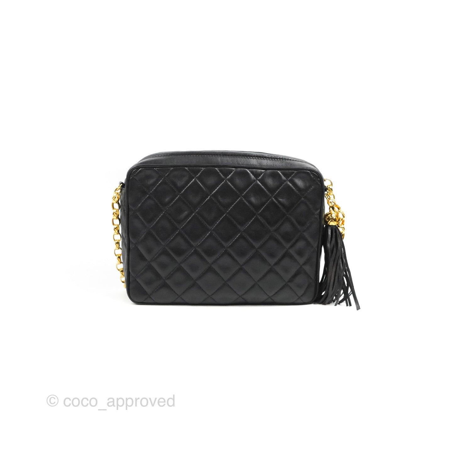 Chanel Vintage Camera Bag Black Lambskin 24K Gold Hardware