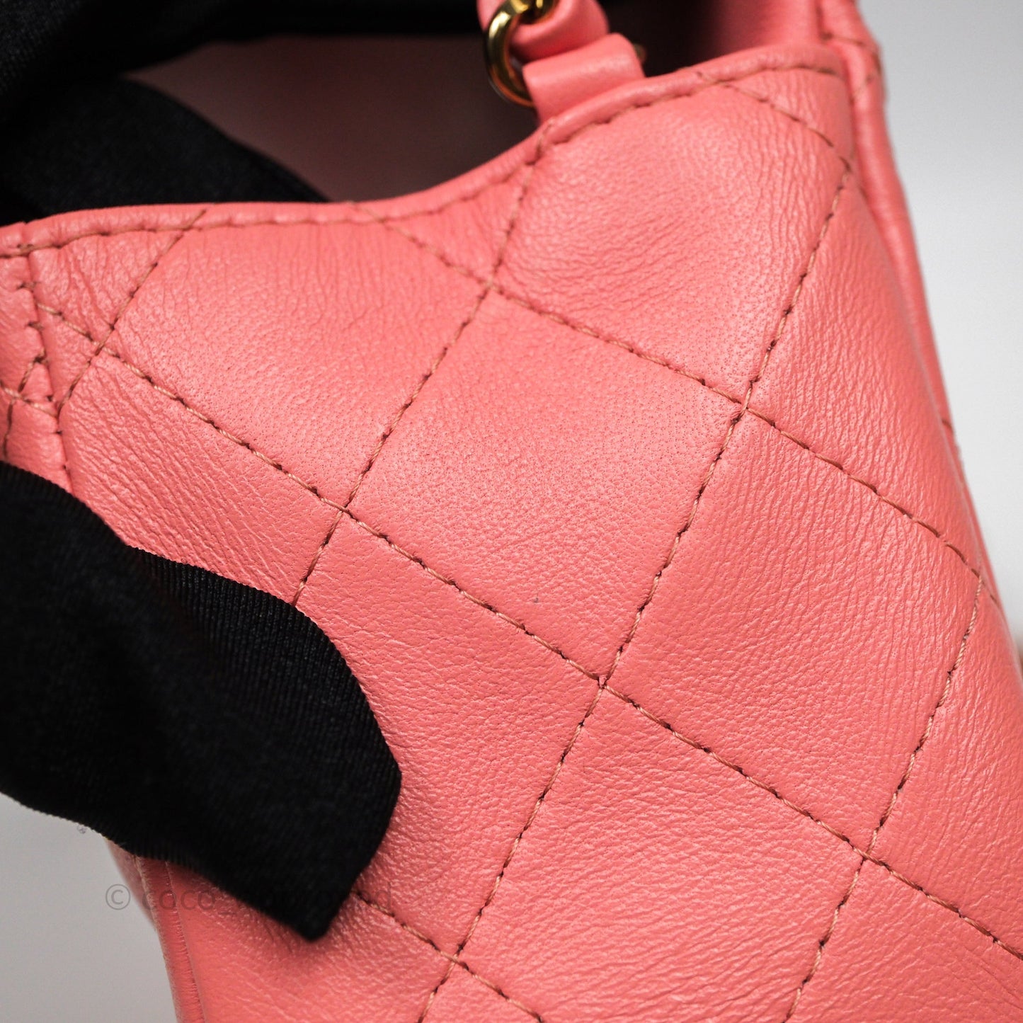 Chanel Mini Square Flap Quilted Pink Lambskin Gold Hardware