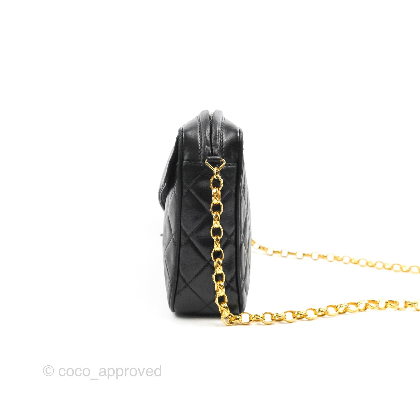 Chanel Vintage Camera Bag Black Lambskin 24K Gold Hardware