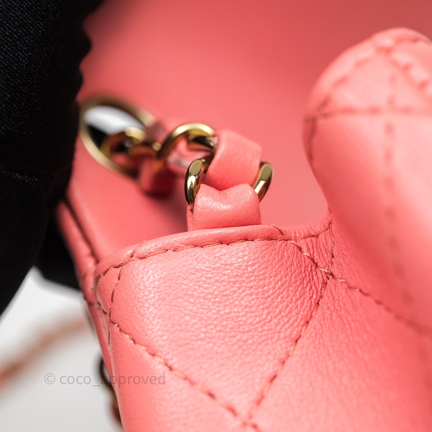 Chanel Mini Square Flap Quilted Pink Lambskin Gold Hardware