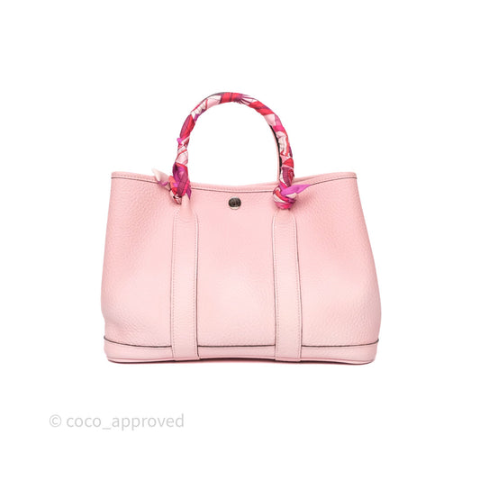 Hermes Garden Party 30 Rose Sakura 3Q Palladium Hardware