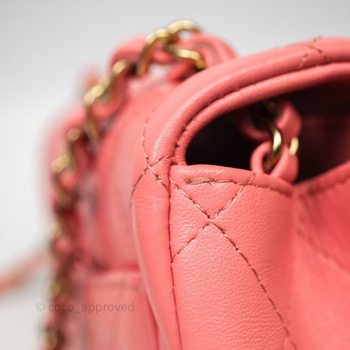 Chanel Mini Square Flap Quilted Pink Lambskin Gold Hardware