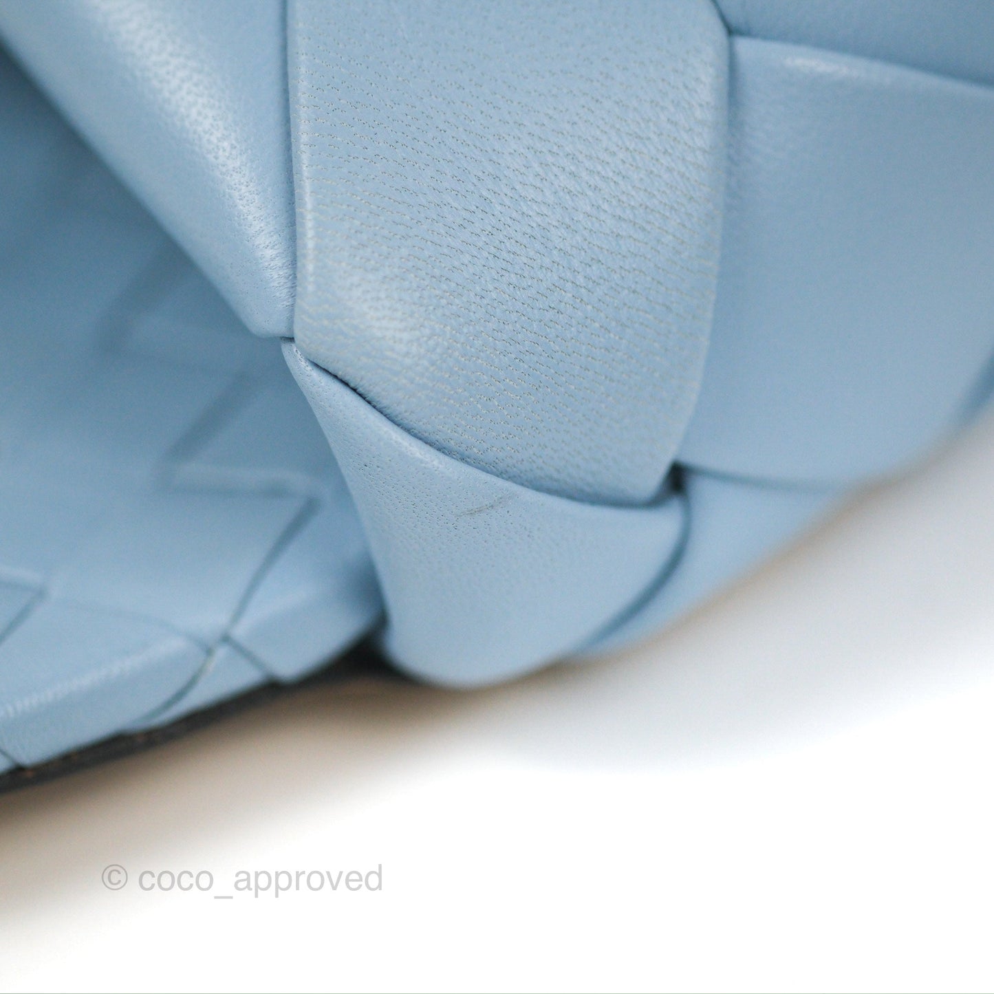 Bottega Veneta Lido Flat Sandals Intrecciato Pale Blue Lambskin Size 36.5