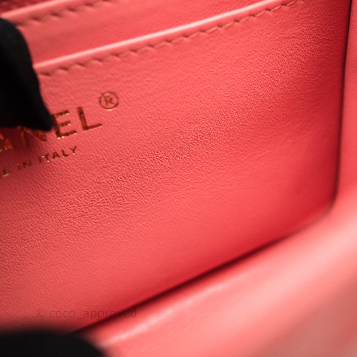 Chanel Mini Square Flap Quilted Pink Lambskin Gold Hardware
