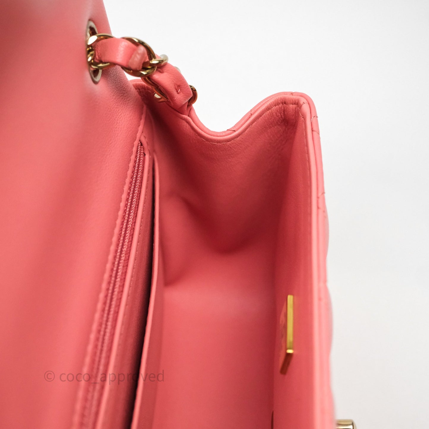Chanel Mini Square Flap Quilted Pink Lambskin Gold Hardware