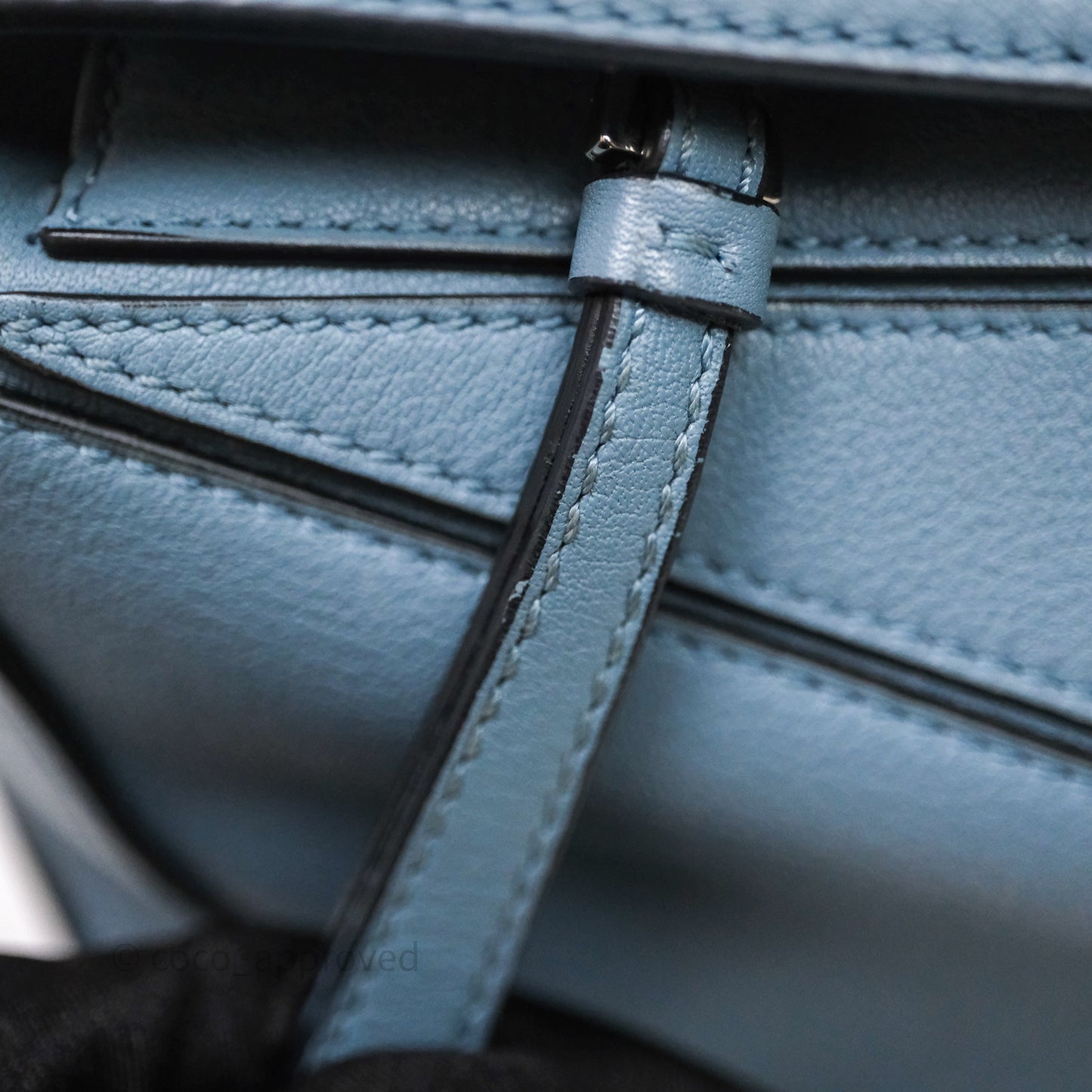 Loewe Small Puzzle Bag Stone Blue Calfskin