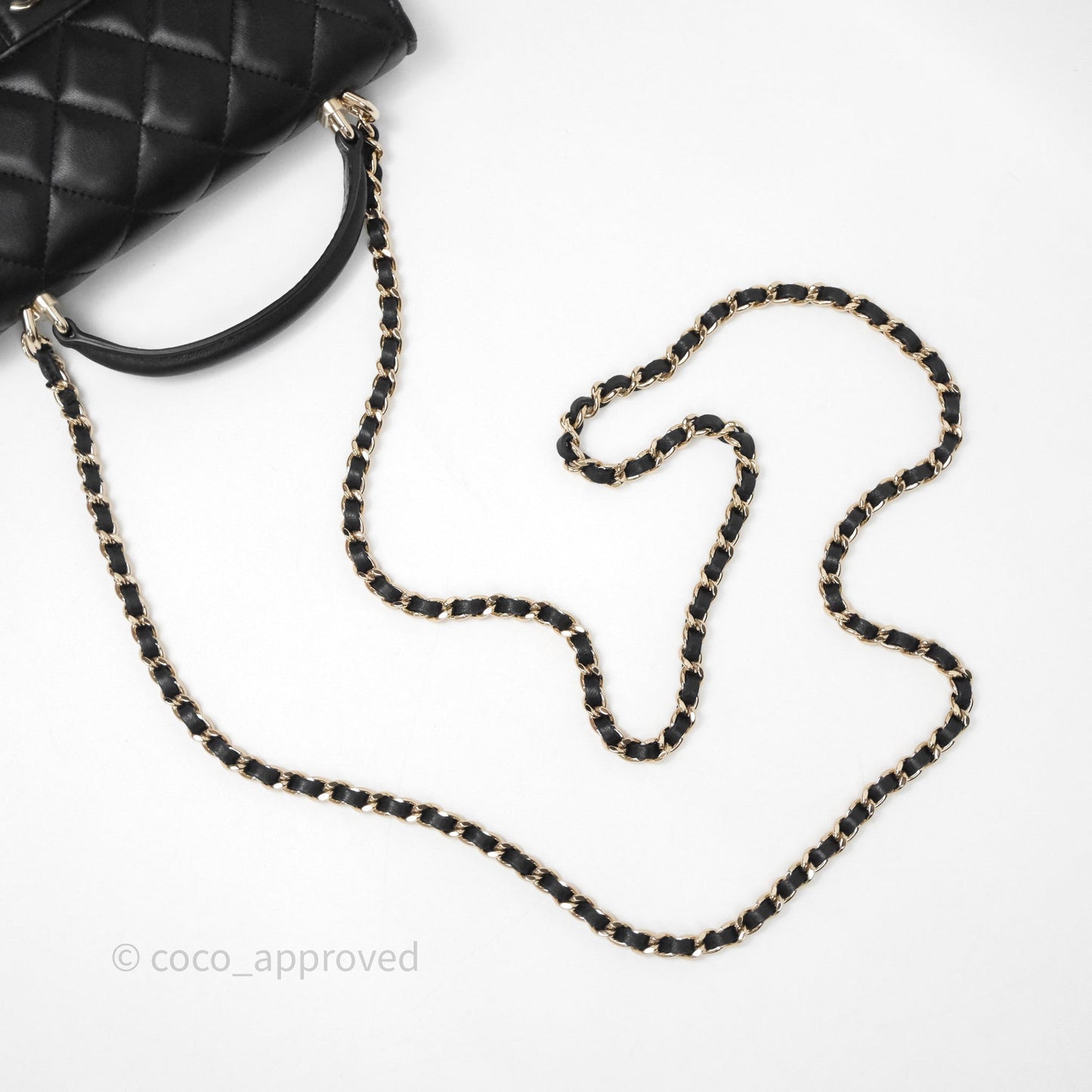 Chanel Top Handle Mini WOC Phone Holder Black Lambskin Gold Hardware