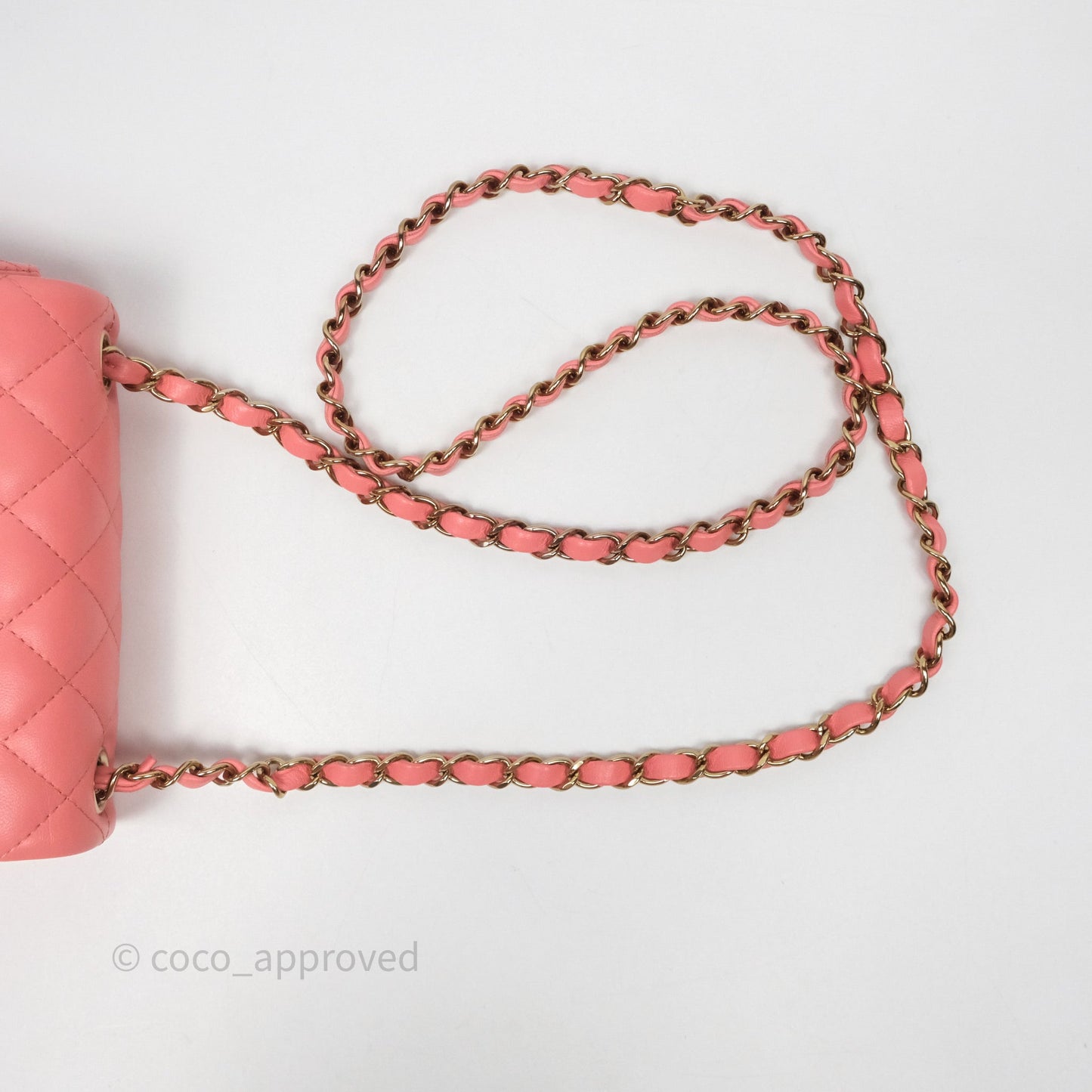 Chanel Mini Square Flap Quilted Pink Lambskin Gold Hardware