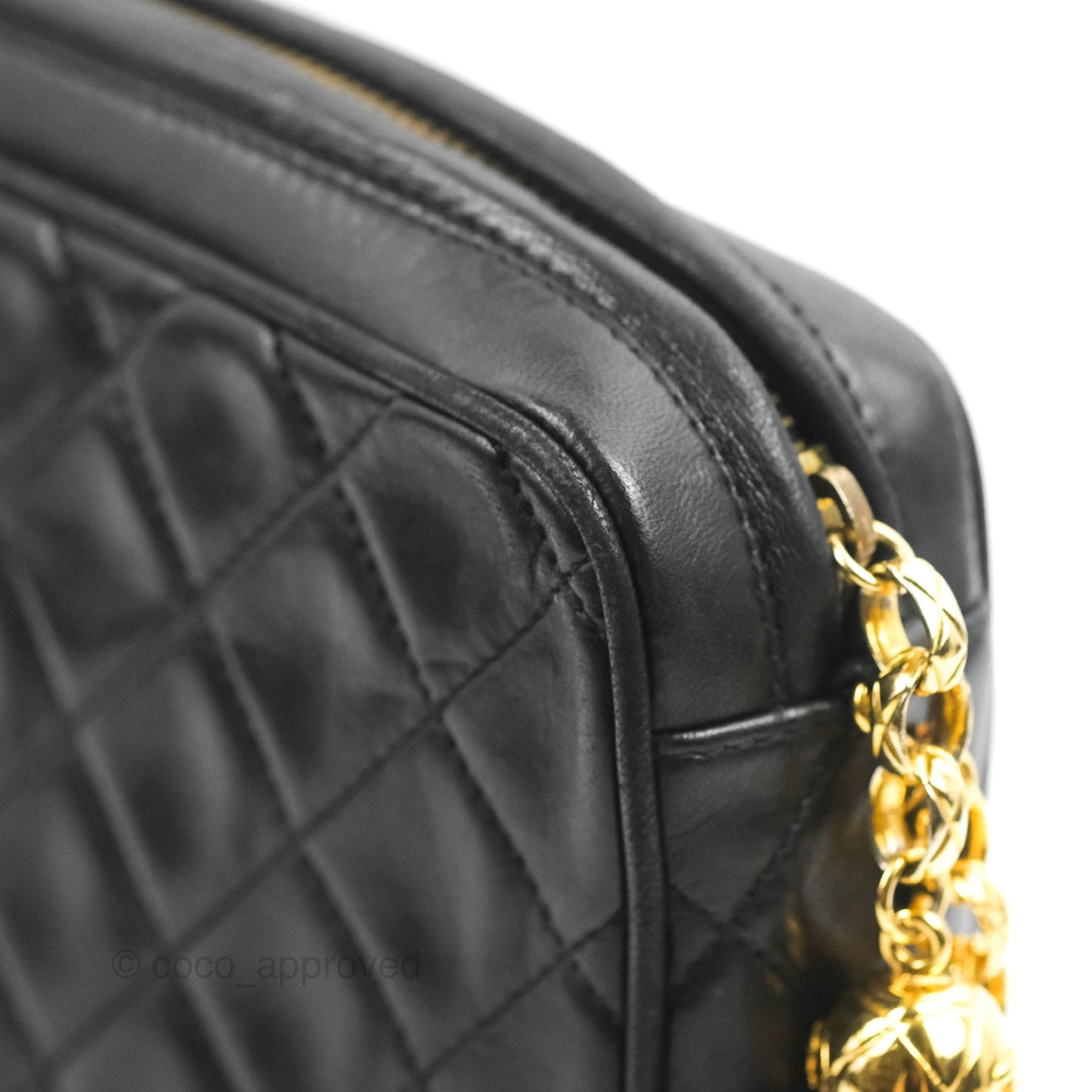 Chanel Vintage Camera Bag Black Lambskin 24K Gold Hardware