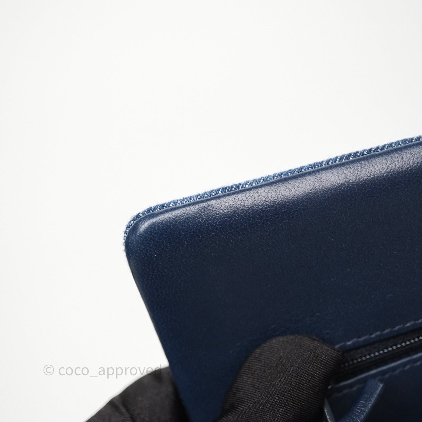 Chanel Small Classic Flap Quilted Blue Printed Denim Gold Hardware
