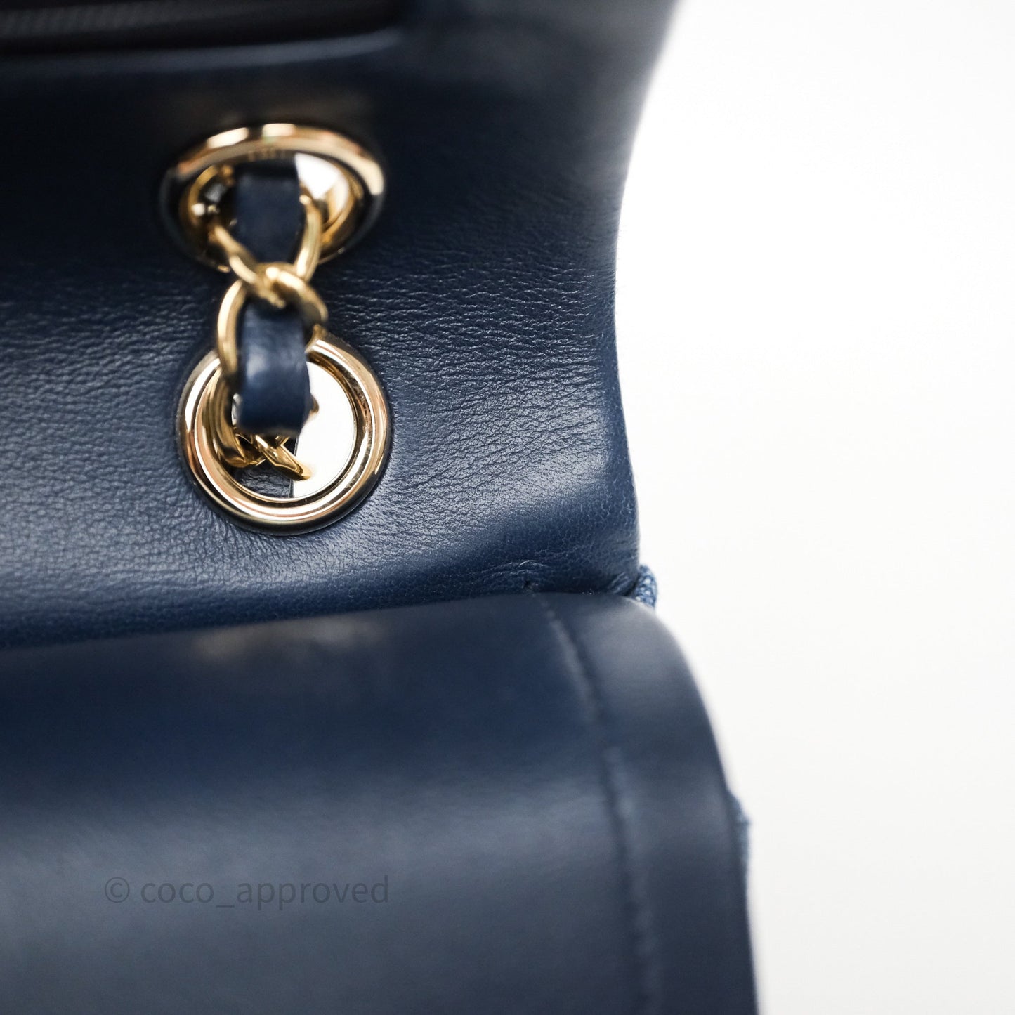 Chanel Small Classic Flap Quilted Blue Printed Denim Gold Hardware