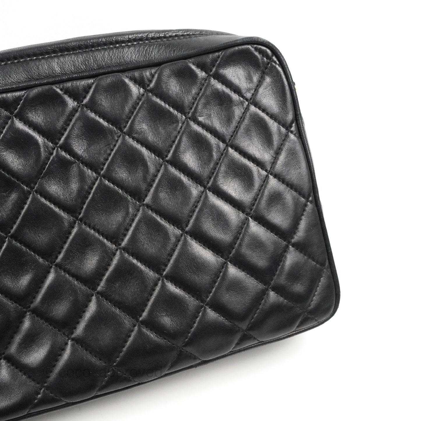 Chanel Vintage Camera Bag Black Lambskin 24K Gold Hardware
