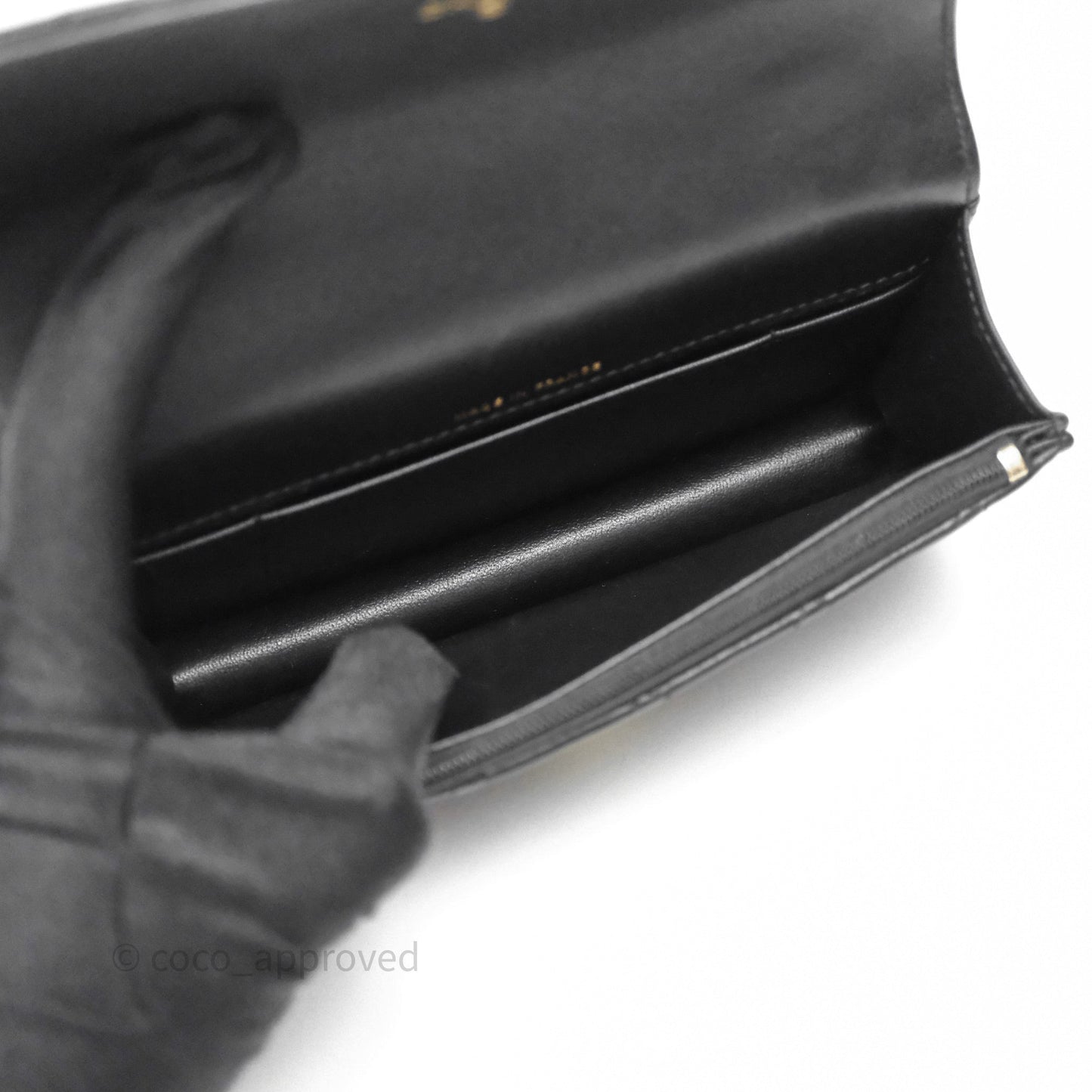 Chanel Top Handle Mini WOC Phone Holder Black Lambskin Gold Hardware