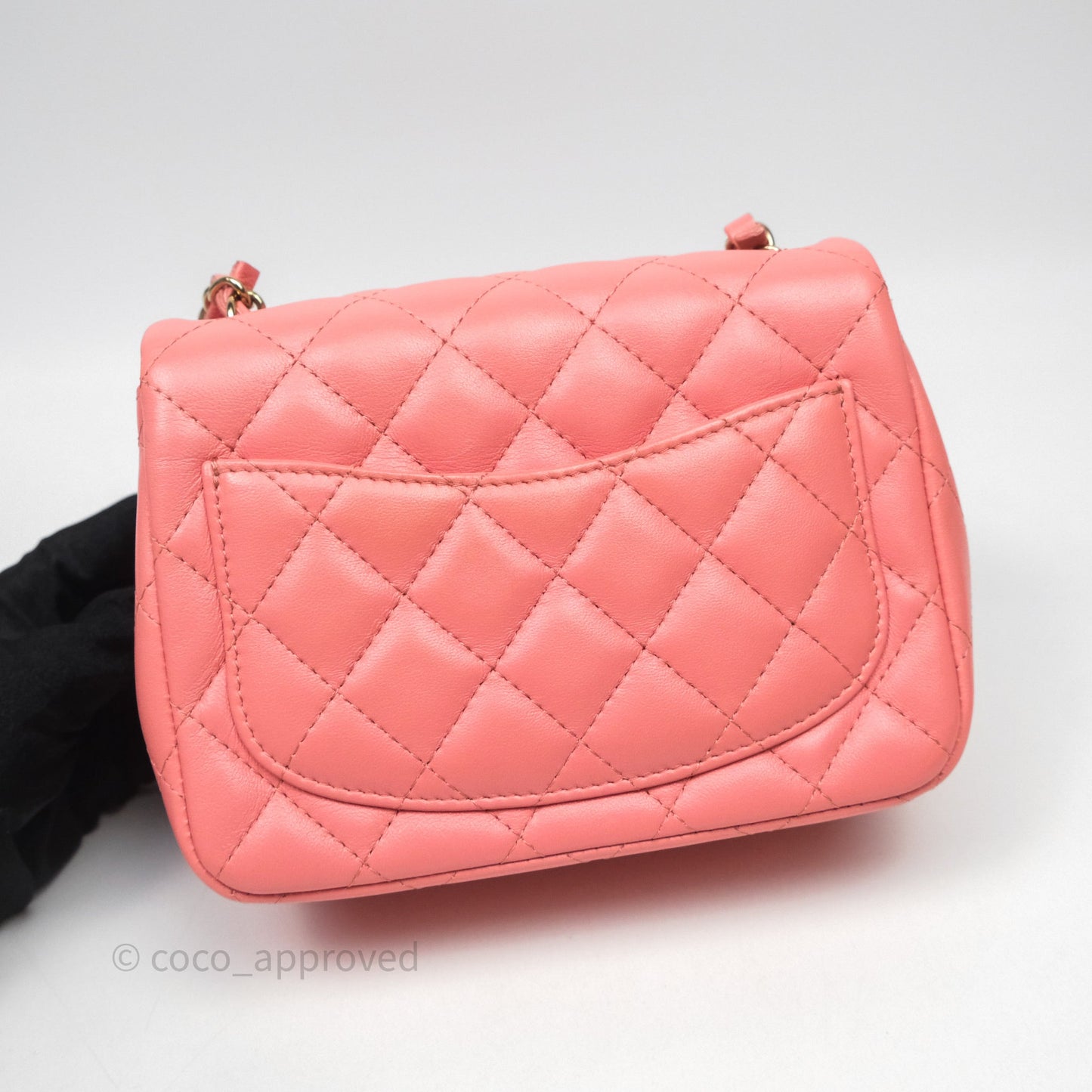 Chanel Mini Square Flap Quilted Pink Lambskin Gold Hardware