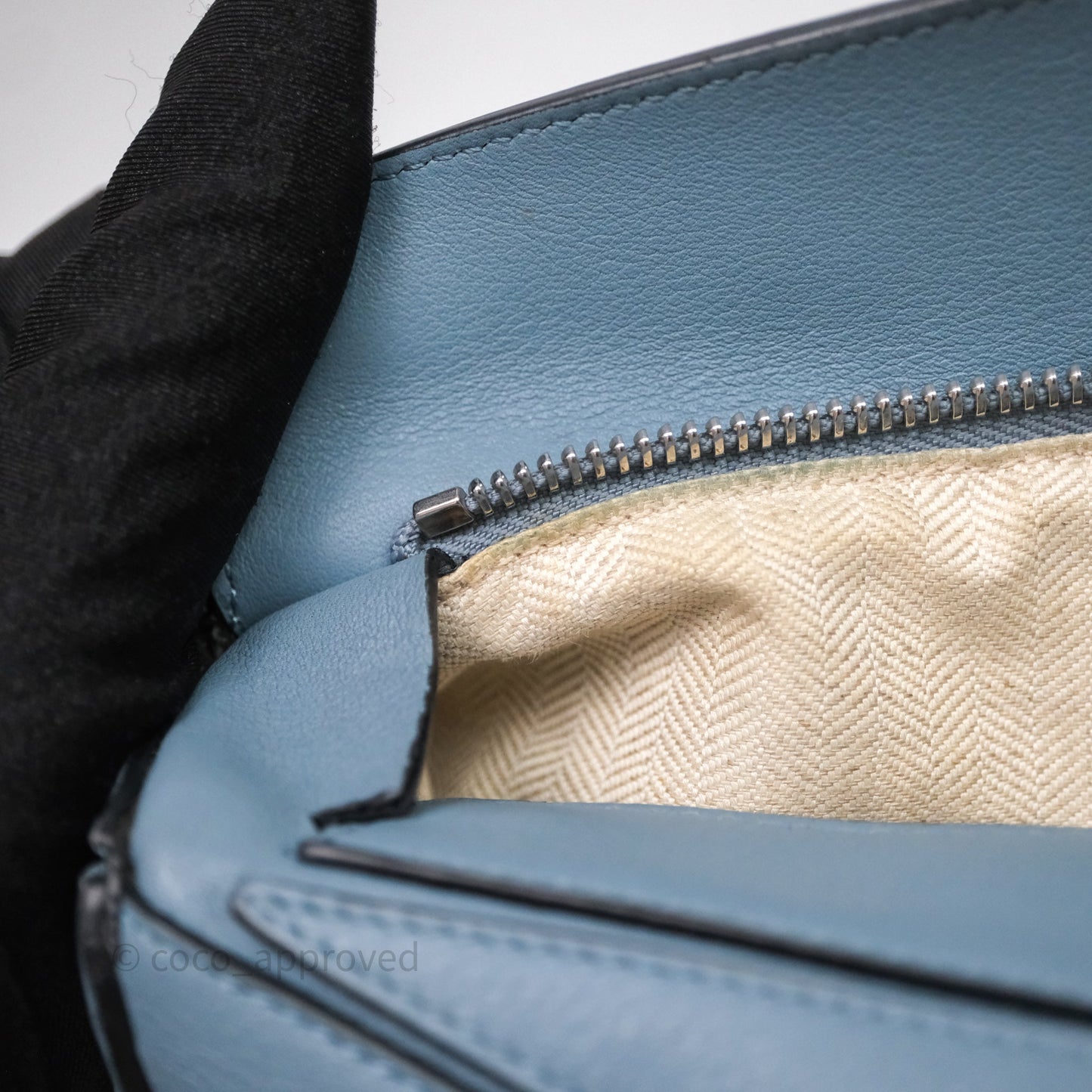 Loewe Small Puzzle Bag Stone Blue Calfskin