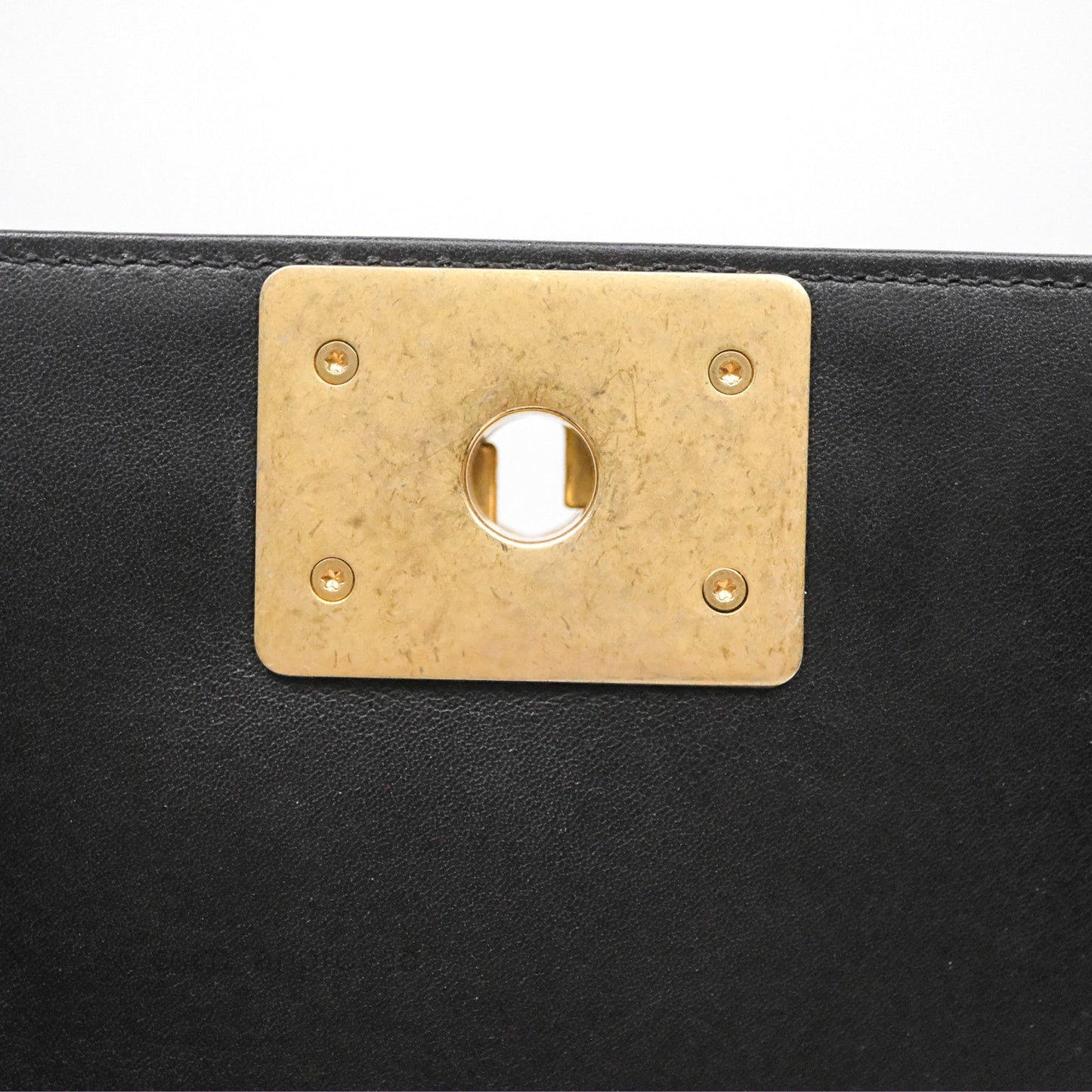 Chanel Small Boy Black Lambskin Aged Gold Hardware