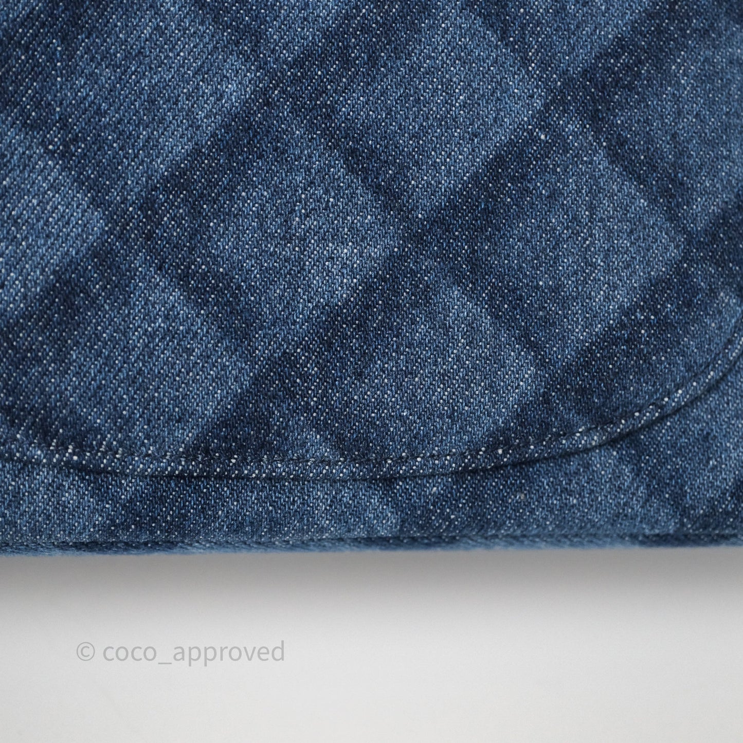 Chanel Small Classic Flap Quilted Blue Printed Denim Gold Hardware