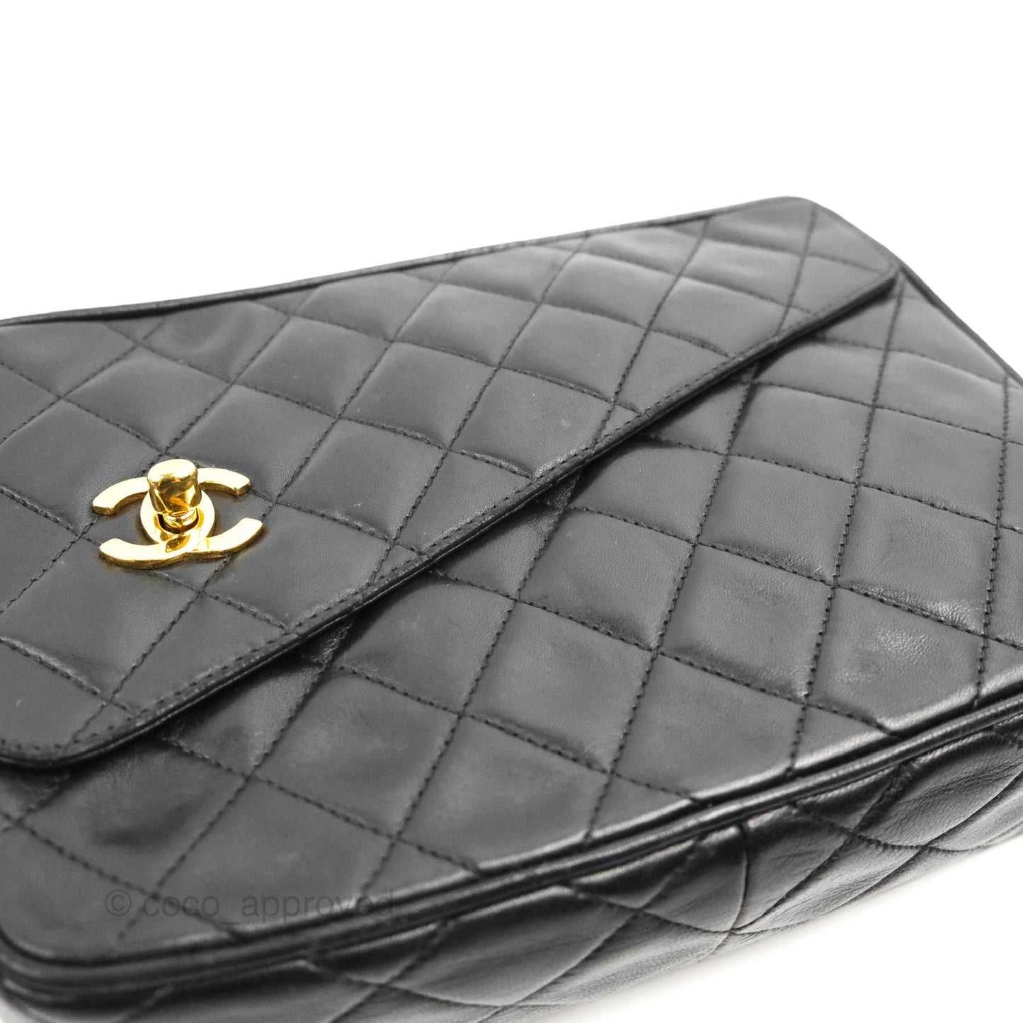 Chanel Vintage Camera Bag Black Lambskin 24K Gold Hardware