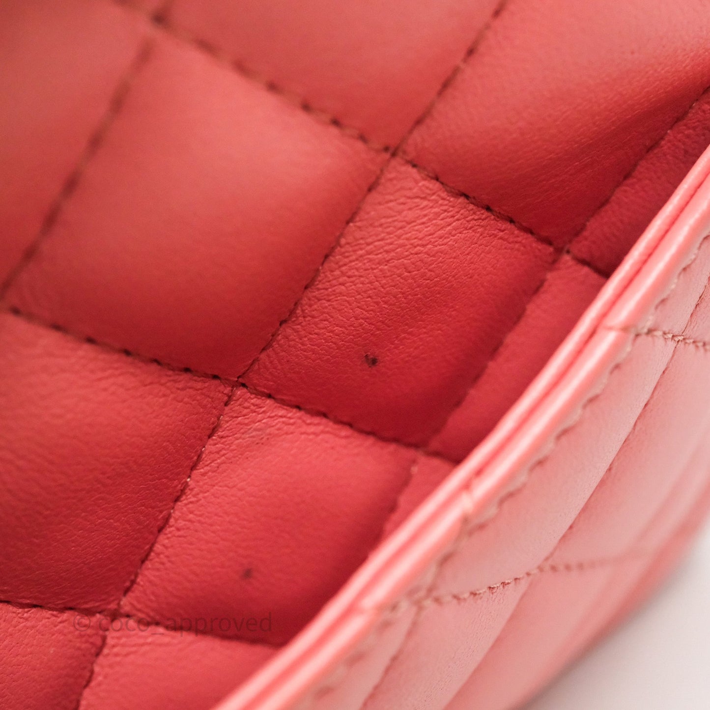 Chanel Mini Square Flap Quilted Pink Lambskin Gold Hardware