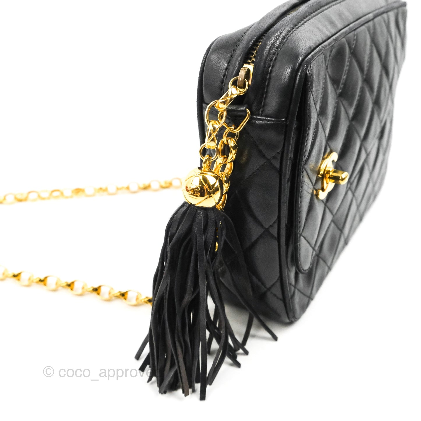 Chanel Vintage Camera Bag Black Lambskin 24K Gold Hardware