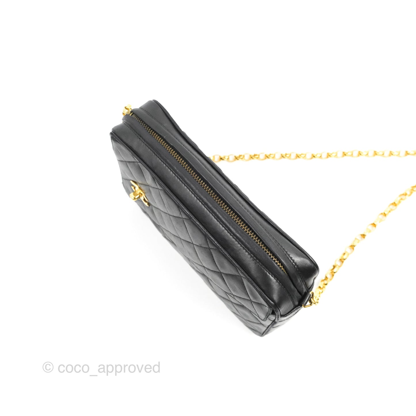 Chanel Vintage Camera Bag Black Lambskin 24K Gold Hardware