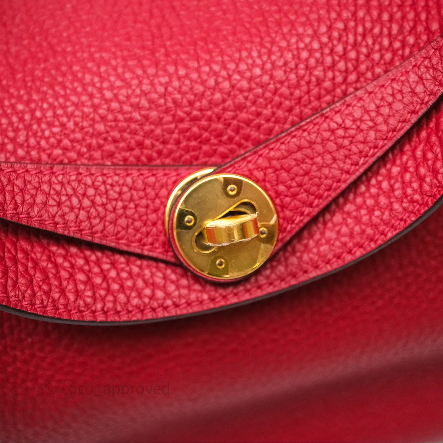 Hermes Lindy 26 Rouge Casaque Q5 Clemence Gold Hardware