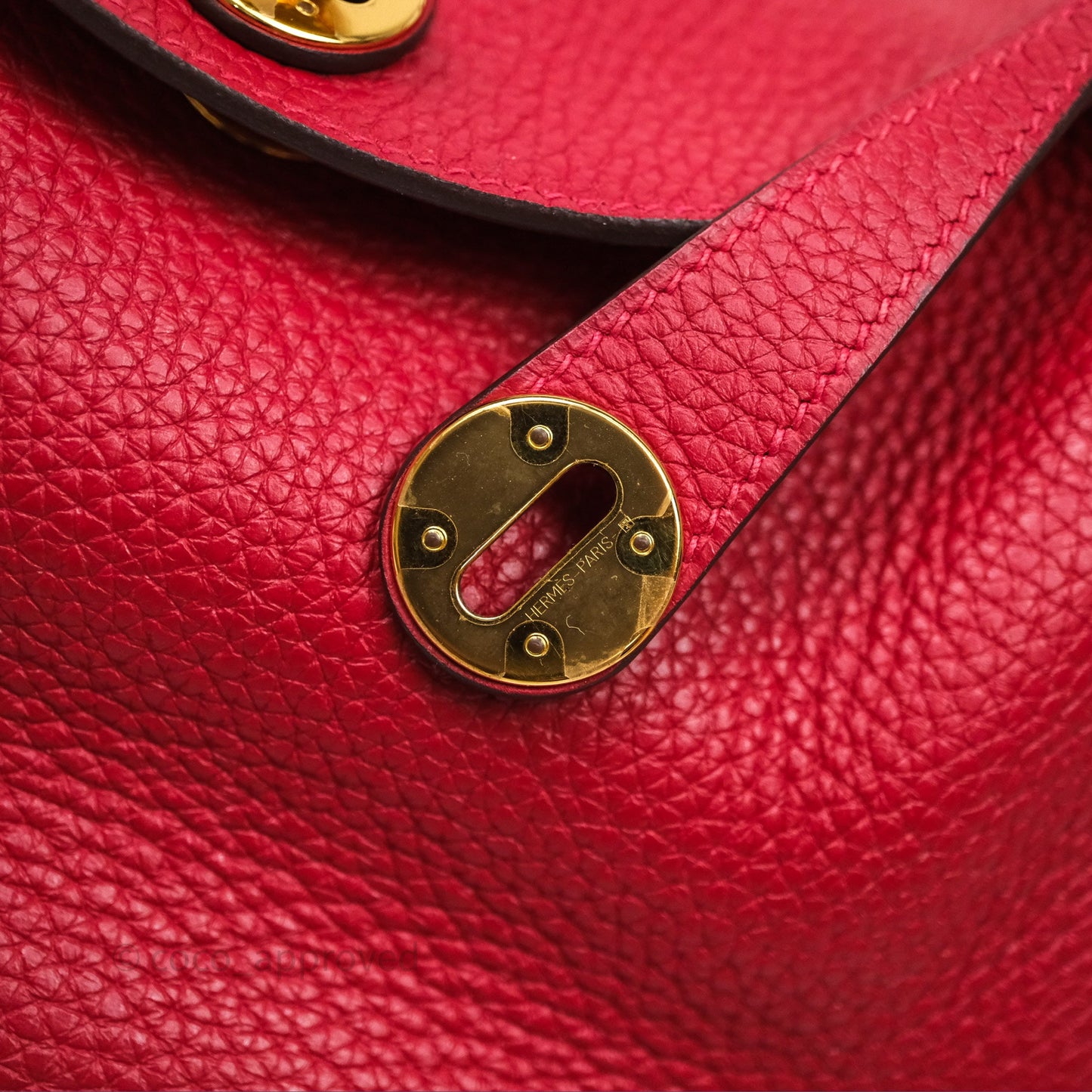 Hermes Lindy 26 Rouge Casaque Q5 Clemence Gold Hardware