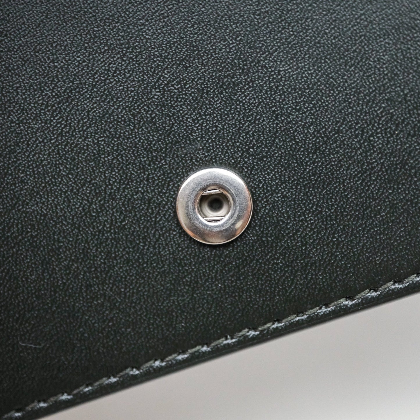 Bottega Veneta Cassette Business Dark Green Card Case Silver Hardware