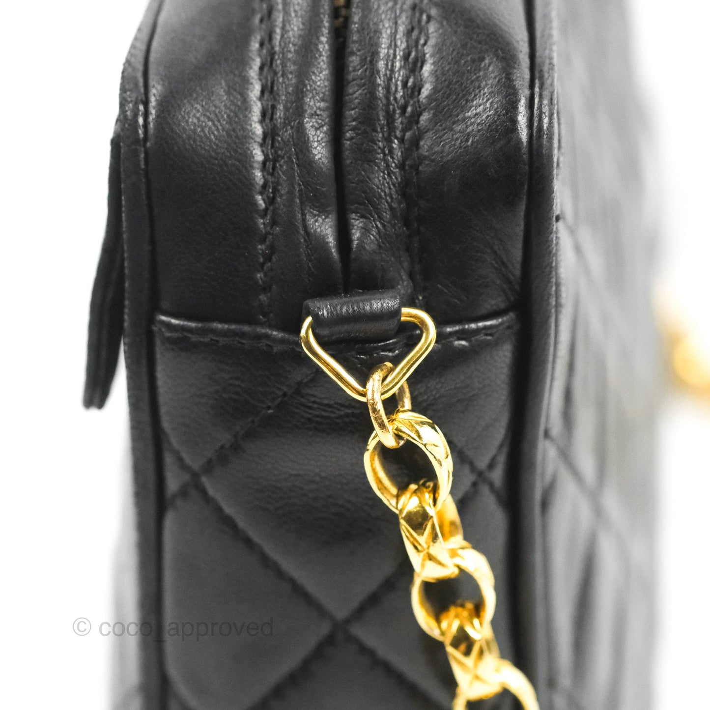 Chanel Vintage Camera Bag Black Lambskin 24K Gold Hardware