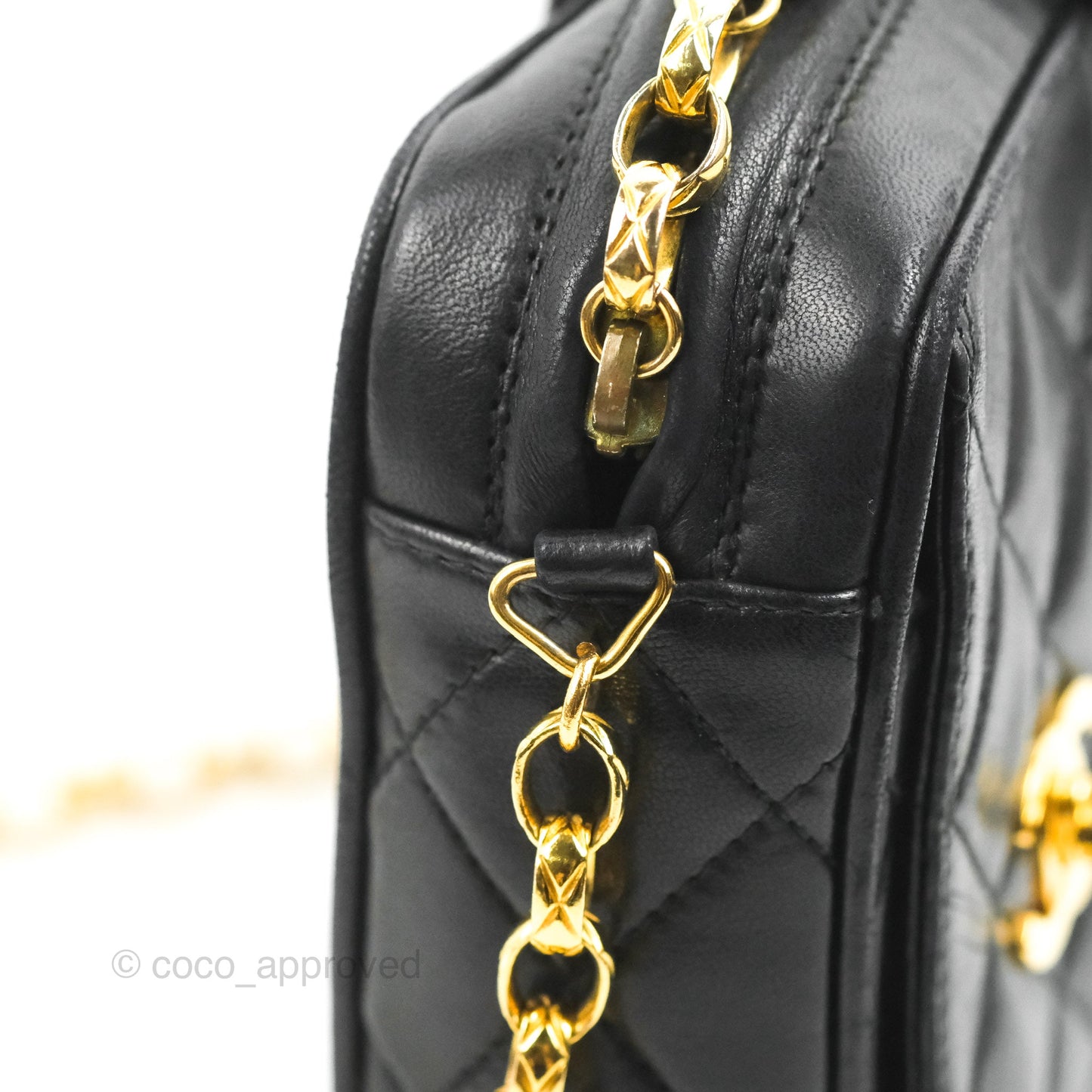 Chanel Vintage Camera Bag Black Lambskin 24K Gold Hardware