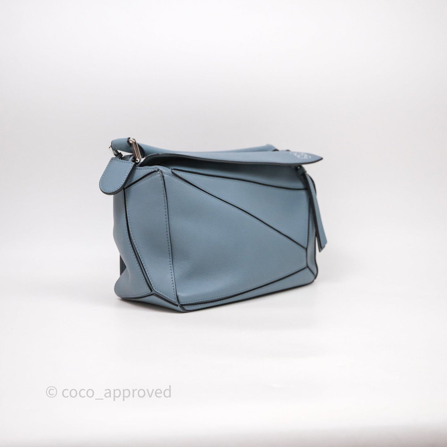 Loewe Small Puzzle Bag Stone Blue Calfskin