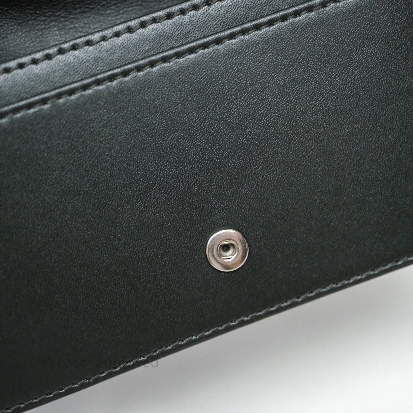 Bottega Veneta Cassette Business Dark Green Card Case Silver Hardware