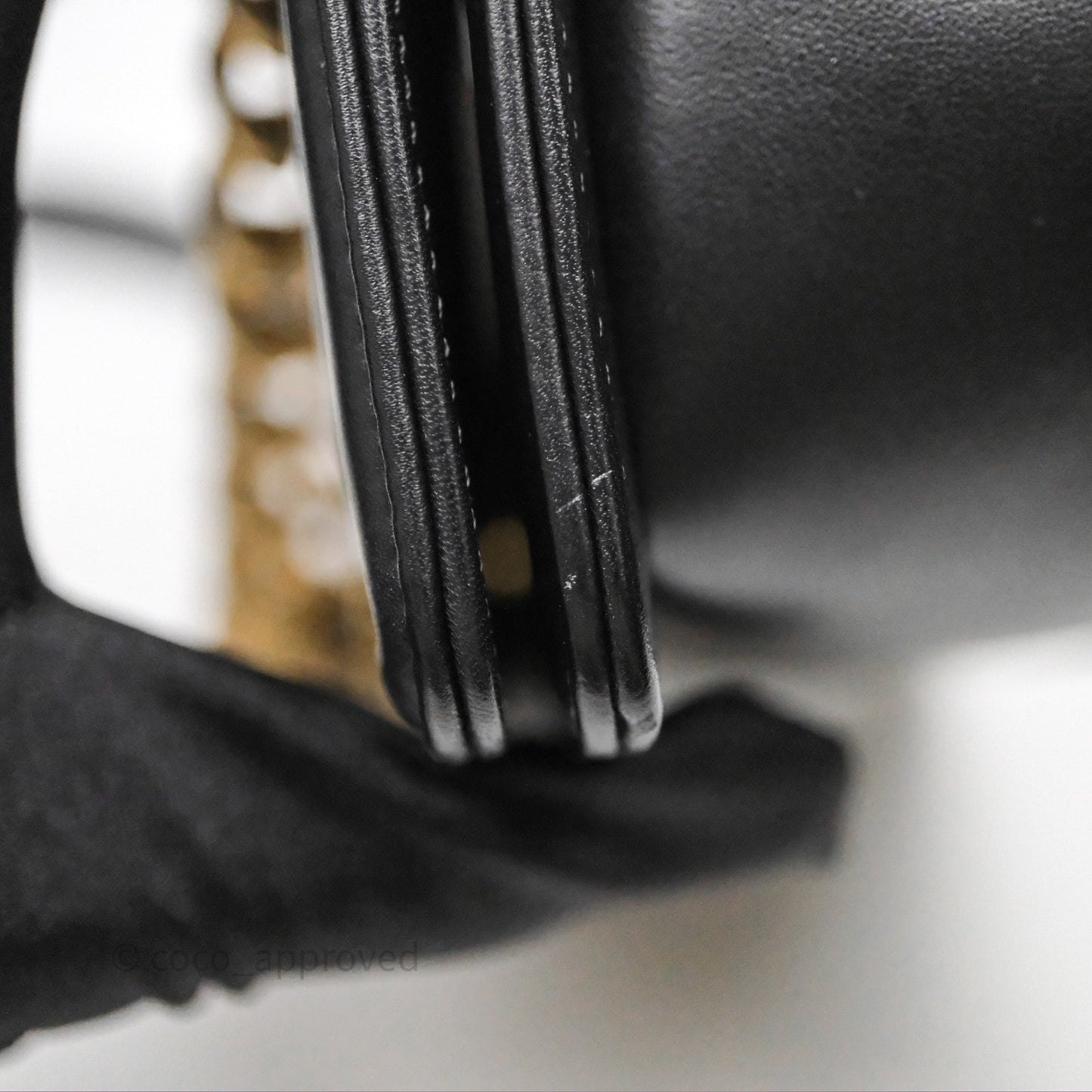 Chanel Small Boy Black Lambskin Aged Gold Hardware