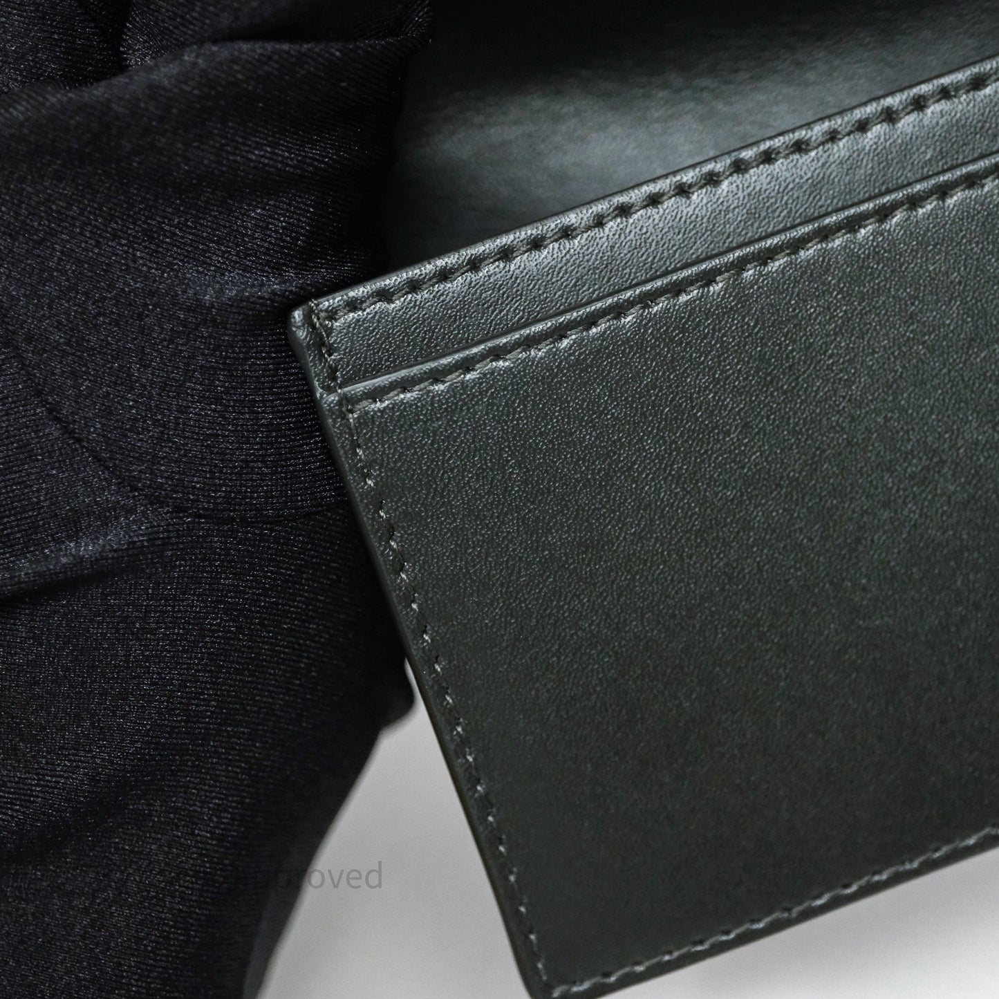 Bottega Veneta Cassette Business Dark Green Card Case Silver Hardware