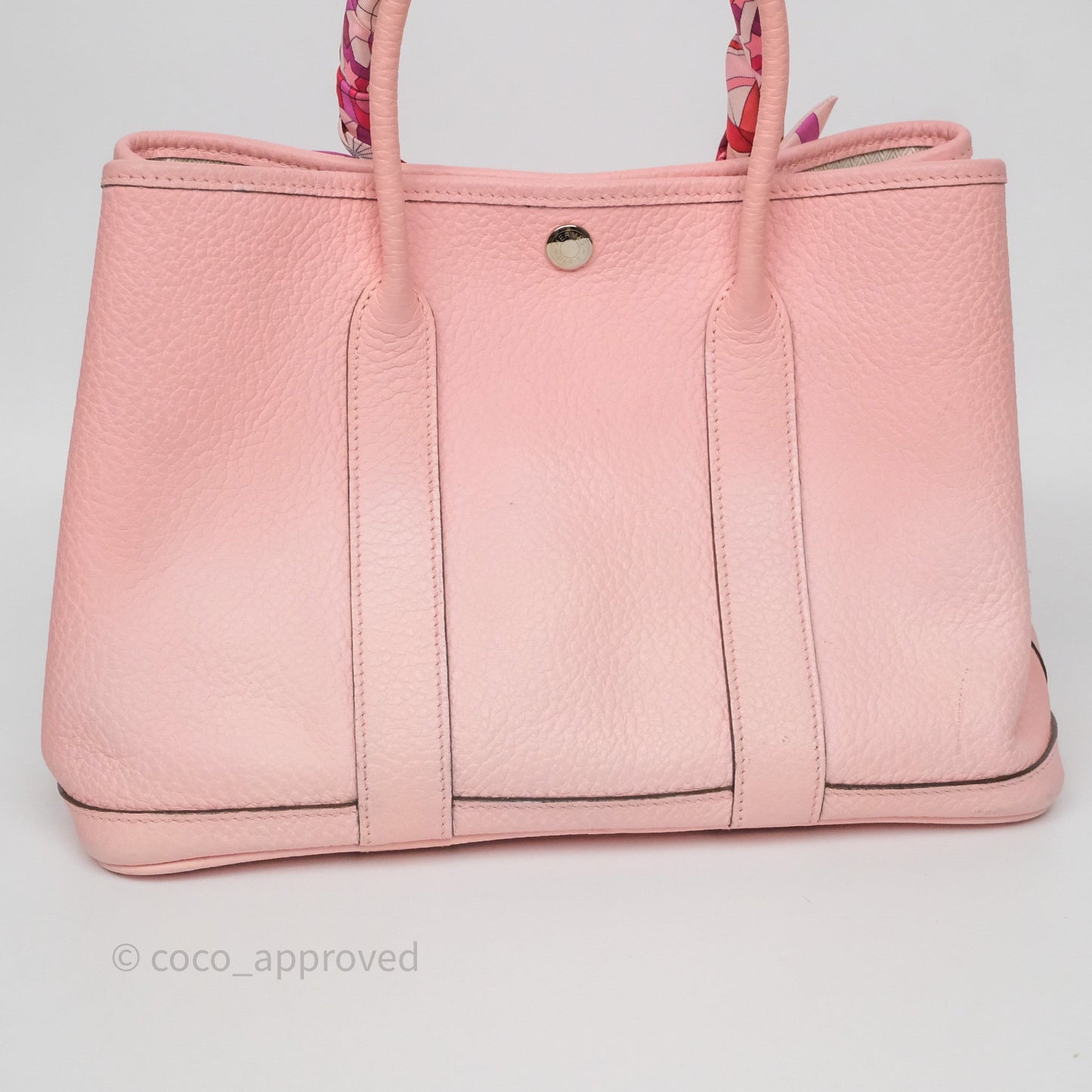 Hermes Garden Party 30 Rose Sakura 3Q Palladium Hardware