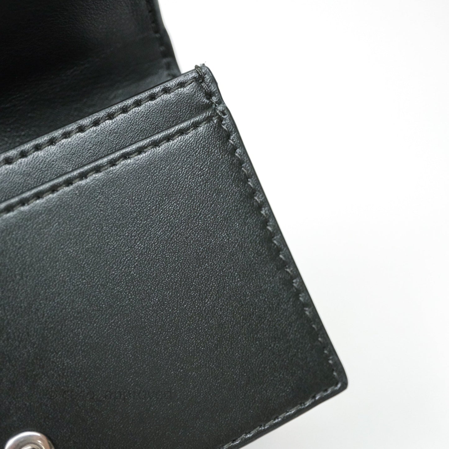 Bottega Veneta Cassette Business Dark Green Card Case Silver Hardware