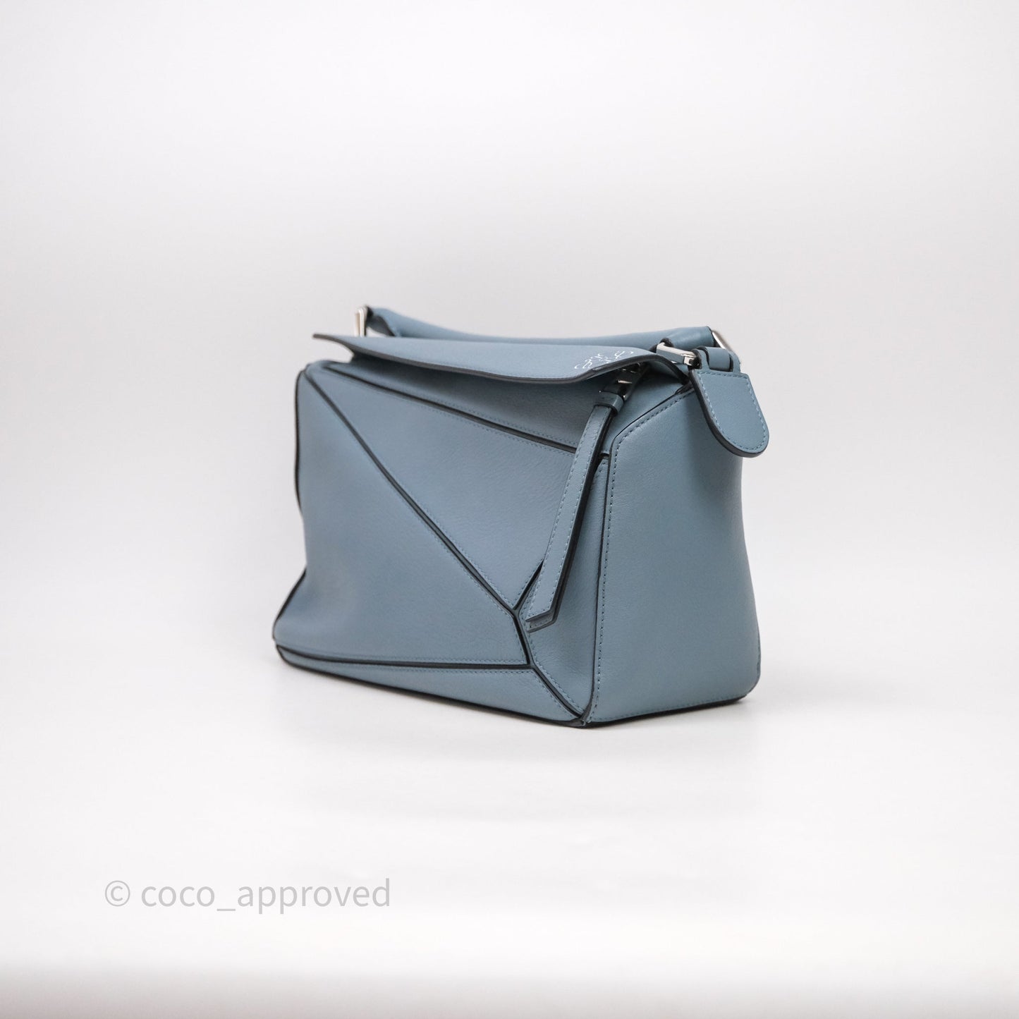 Loewe Small Puzzle Bag Stone Blue Calfskin
