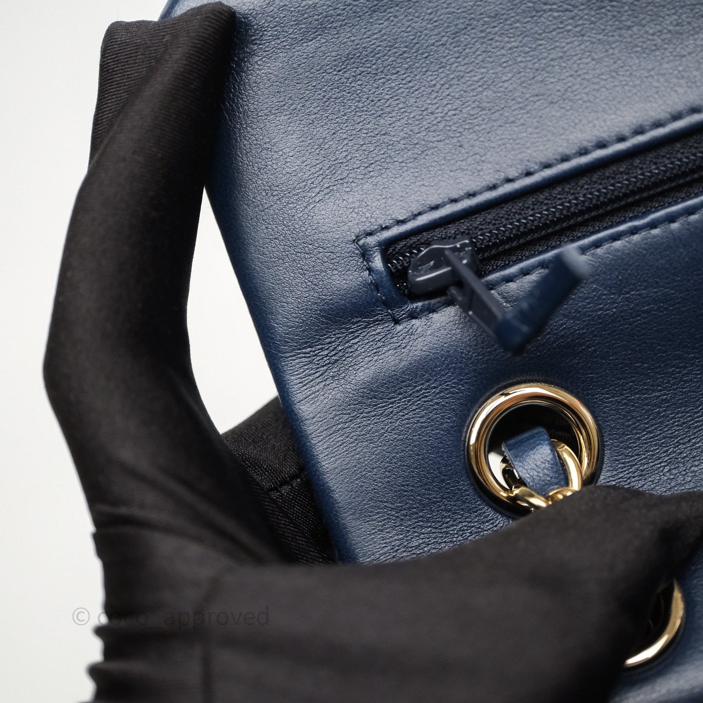 Chanel Small Classic Flap Quilted Blue Printed Denim Gold Hardware