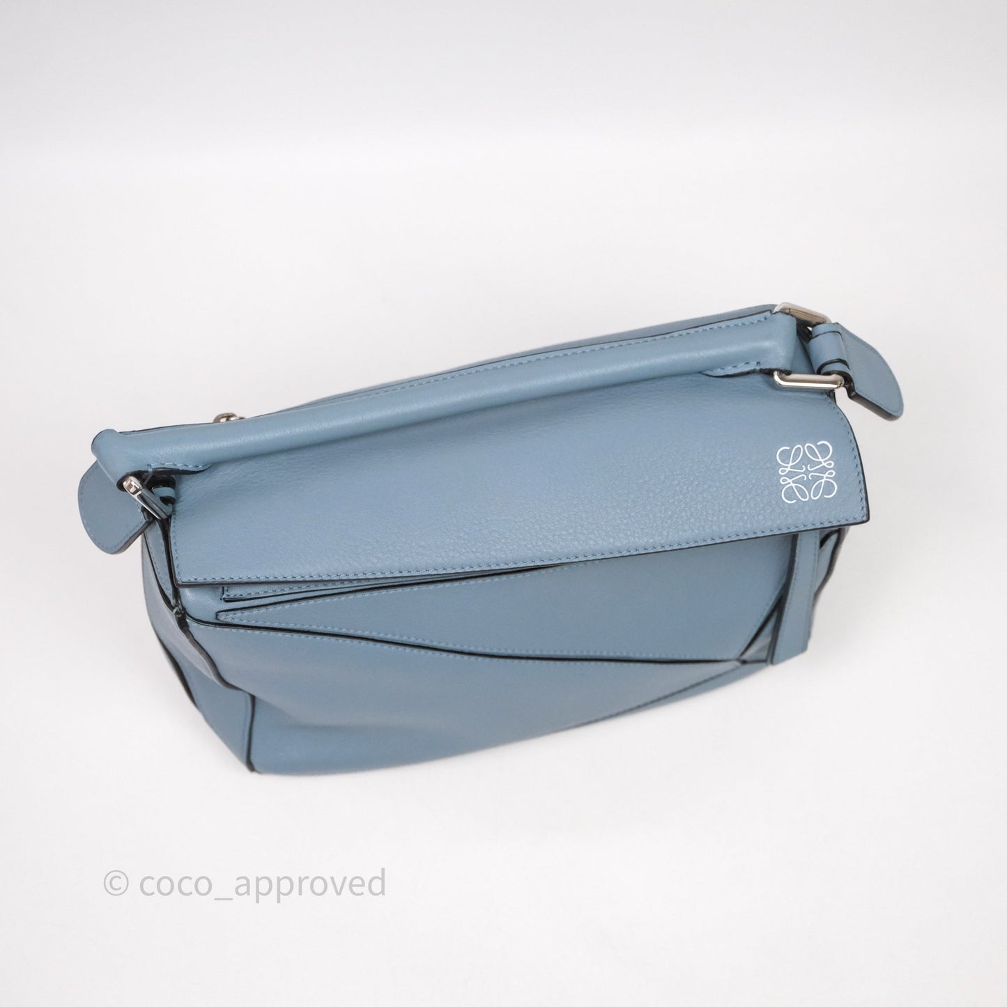 Loewe Small Puzzle Bag Stone Blue Calfskin